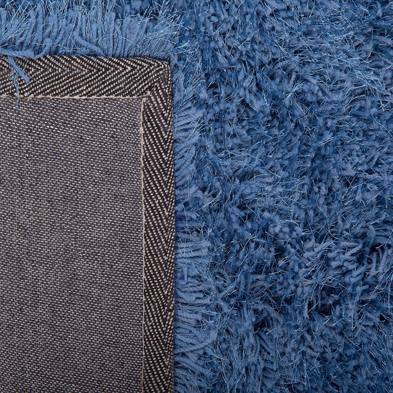 Solid Shaggy Fluffy Rugs Blue - Image 3