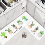 Stylish Home Decoration PVC Kitchen Carpets Cactus Plant
