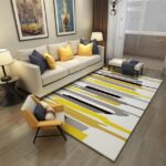 Abstract Cashmere Large Yellow Area Rugs