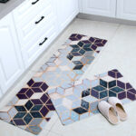 Simple Geometric Entrance Mat Long Kitchen Rugs