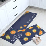 Oil-absorbing Anti-fouling Kitchen Mat Set Lemon