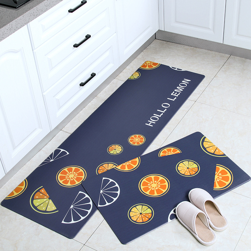 Lemon rugs Oil-absorbing Anti-fouling Kitchen Mat Set Lemon - Image 1