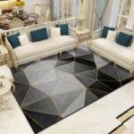 Geometric Pattern Black Grey Floor Carpets