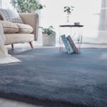 Faux Rabbit Fur Area Rugs Mist Blue