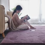 Faux Rabbit Fur Area Rugs Purple