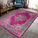Ethnic Style Patterned Area Rugs Purple