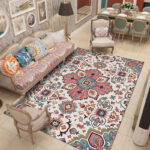 Ethnic Style Flower Pattern Area Rugs