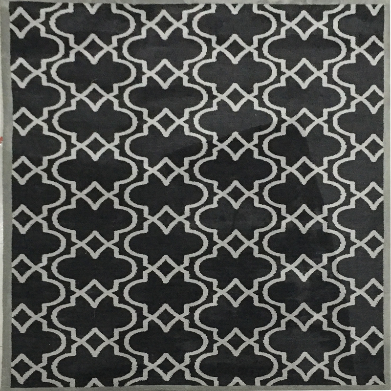 HT-15GREY Circular Machine Made Geometric Pattern Rugs - Image 1