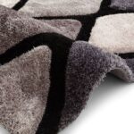 Diamond Tones 3d Carved Rug in Silver Grey and Black - Image 2