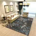 Washable Modern Coffee Leaves Floor Rugs