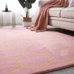 3D Fluffy Geometric Hexagon Rugs Pink