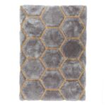 3D Carved Honeycomb Shaggy Rug - Image 3